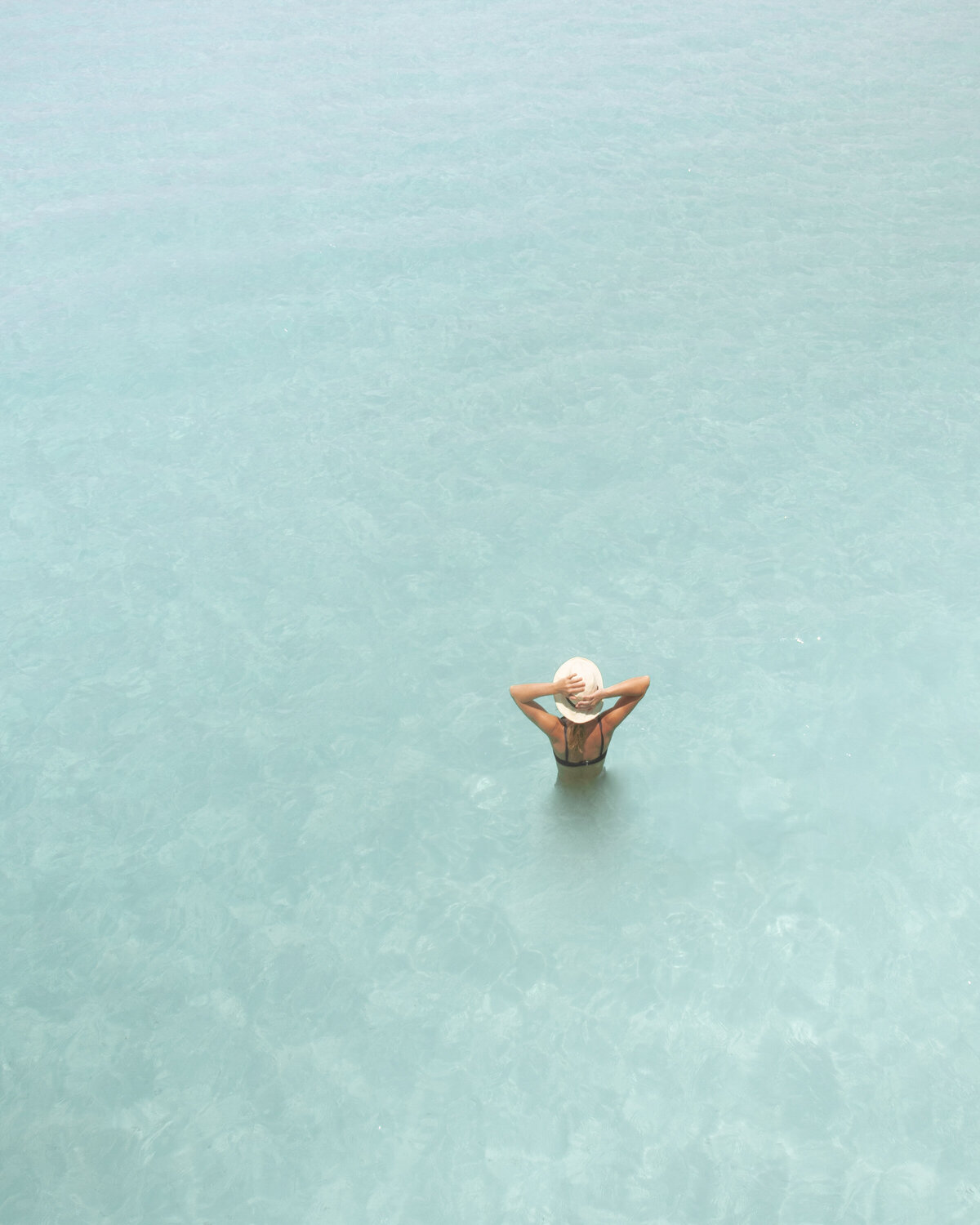 Woman in ocean