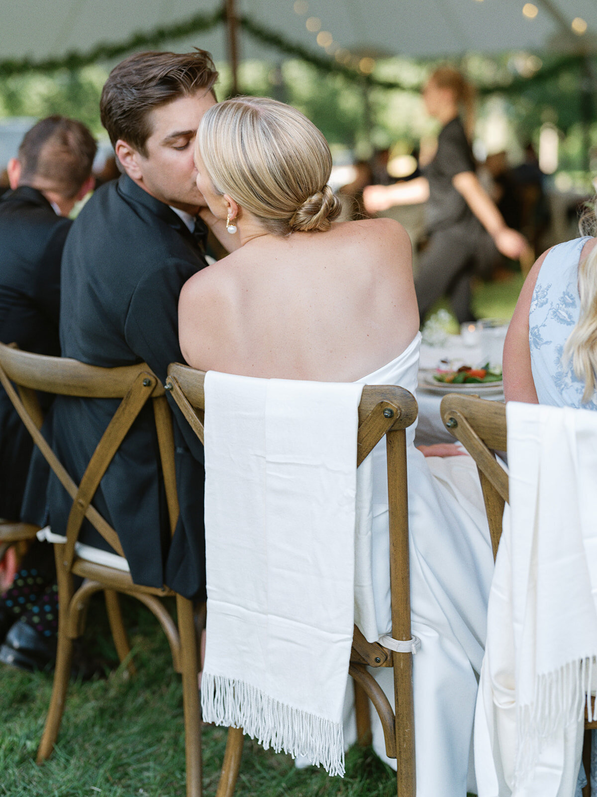 Bride and Groom Low Bun Wedding