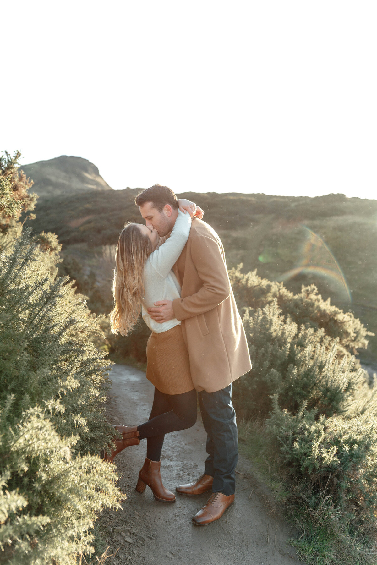 Wedding Photographer Edinburgh, engagement shoot on Arthurs seat