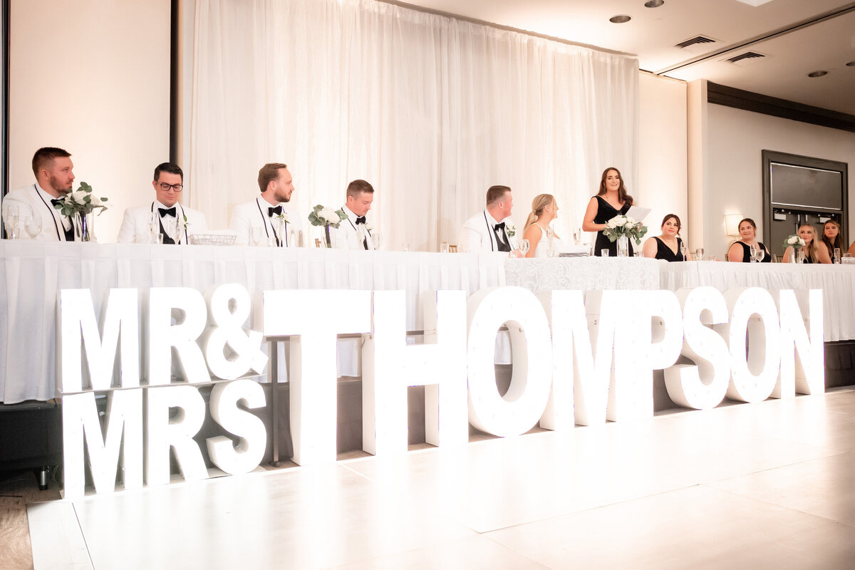 head table at  Airport Marriott Pittsburgh wedding