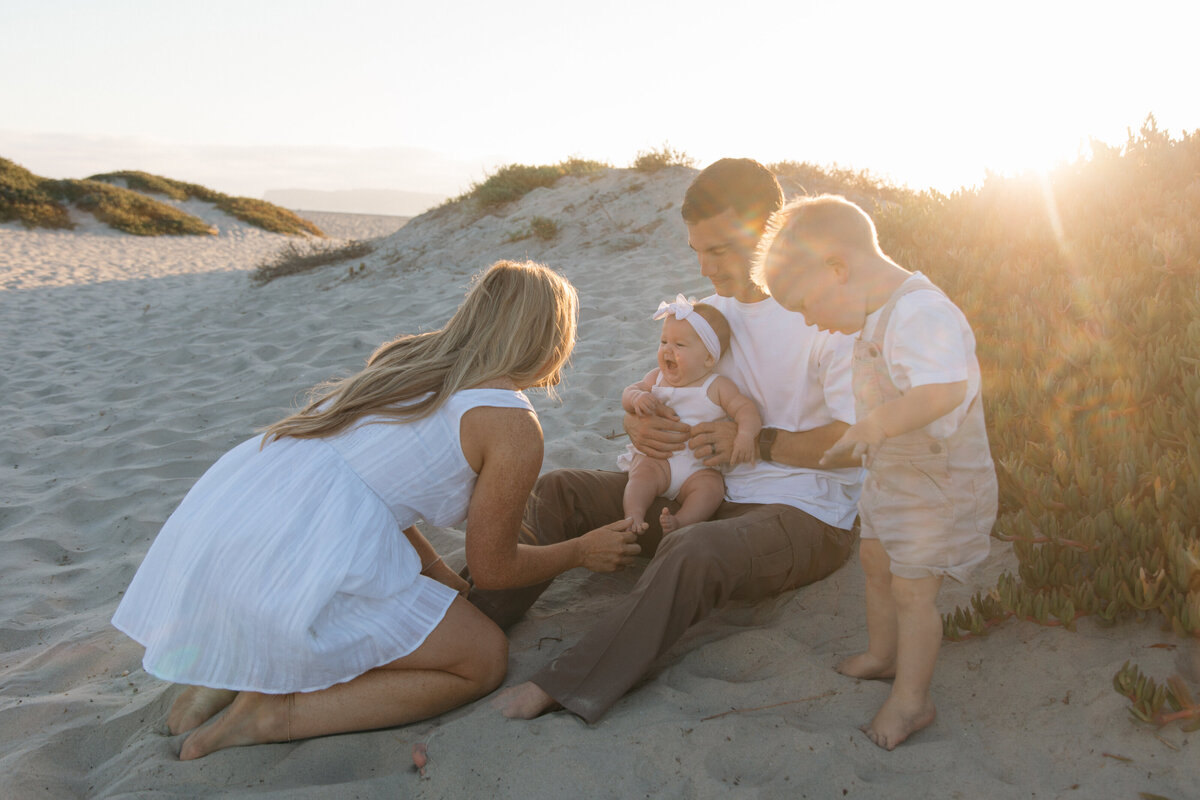 family photos on beach
