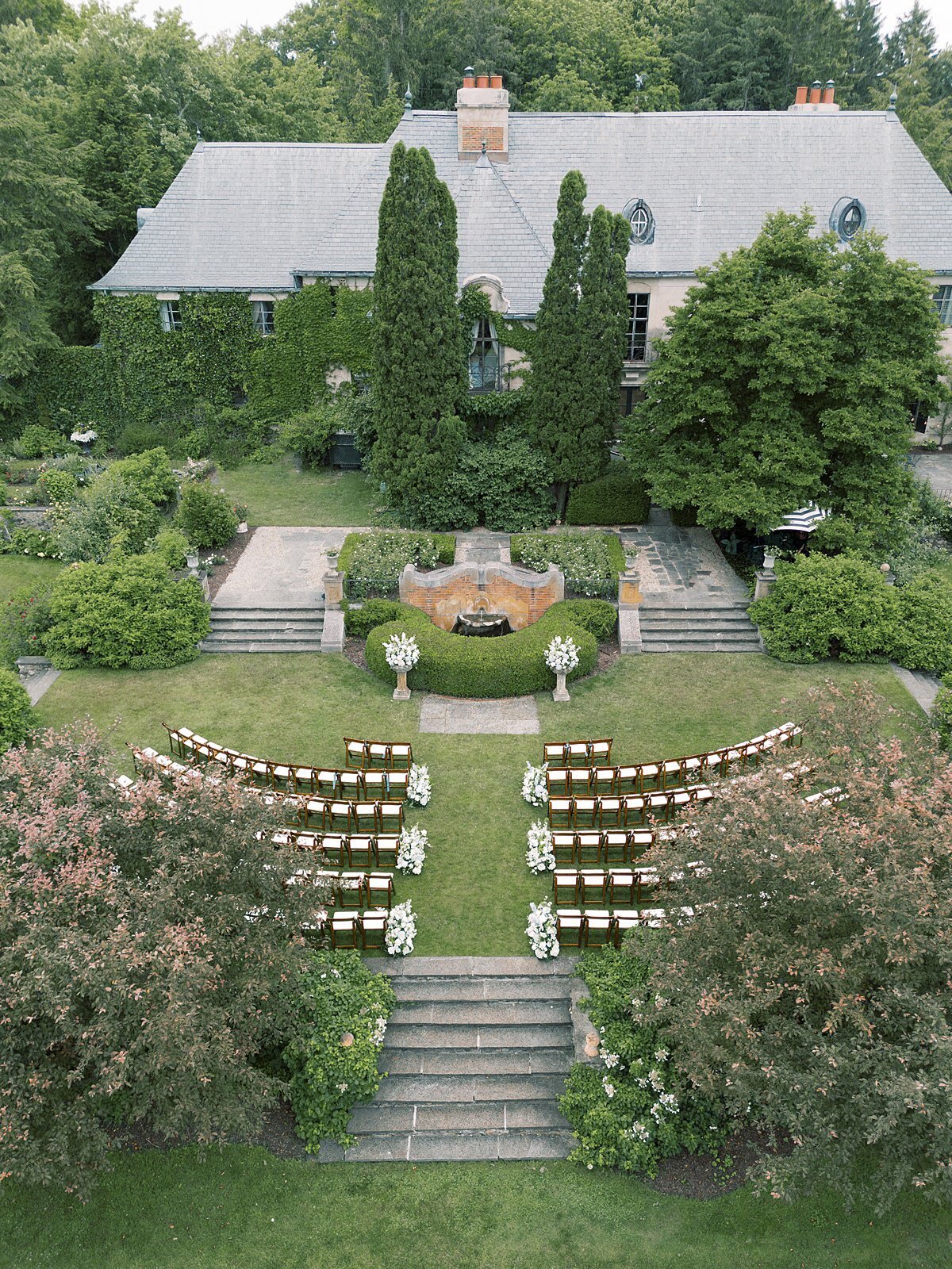 Drone Shot of Ceremony at Greencrest Manor Wedding
