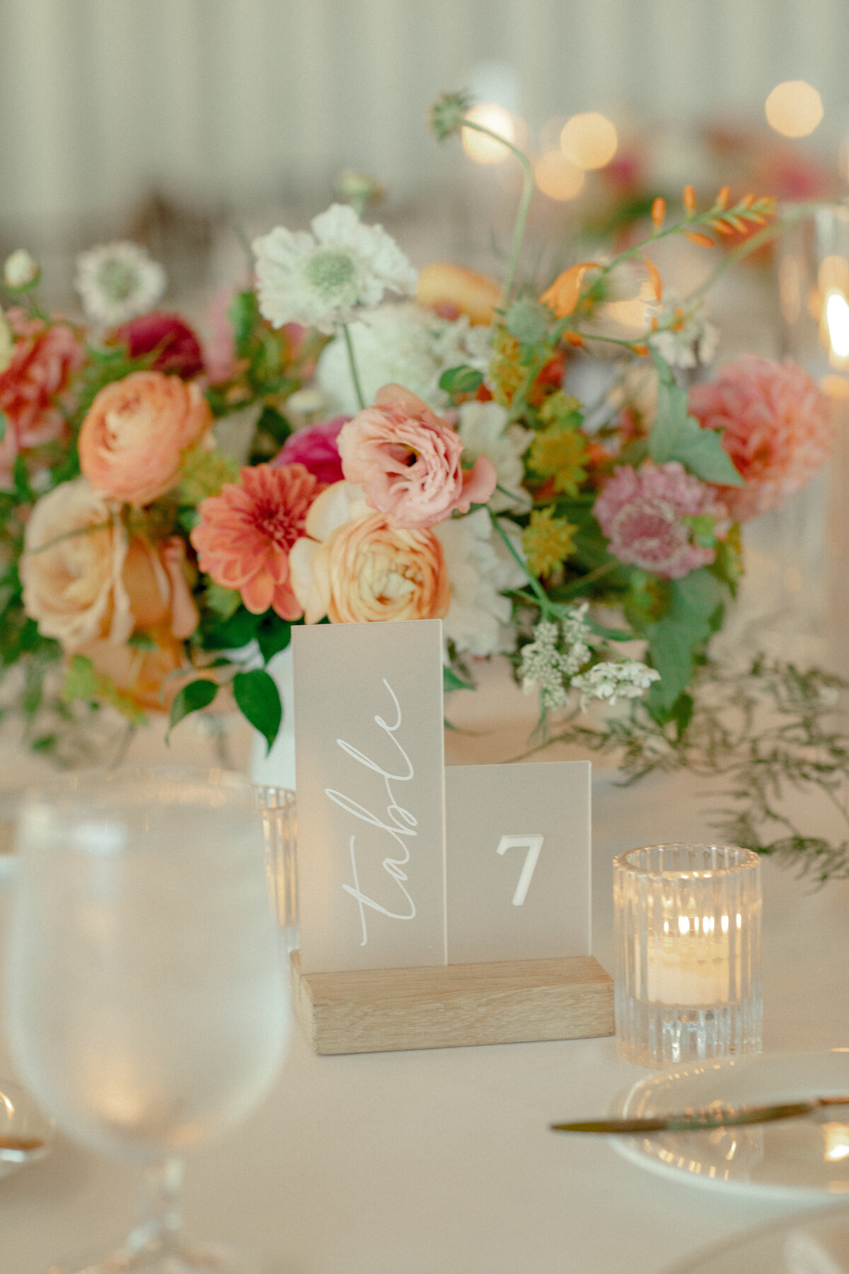 flower centerpiece with candles