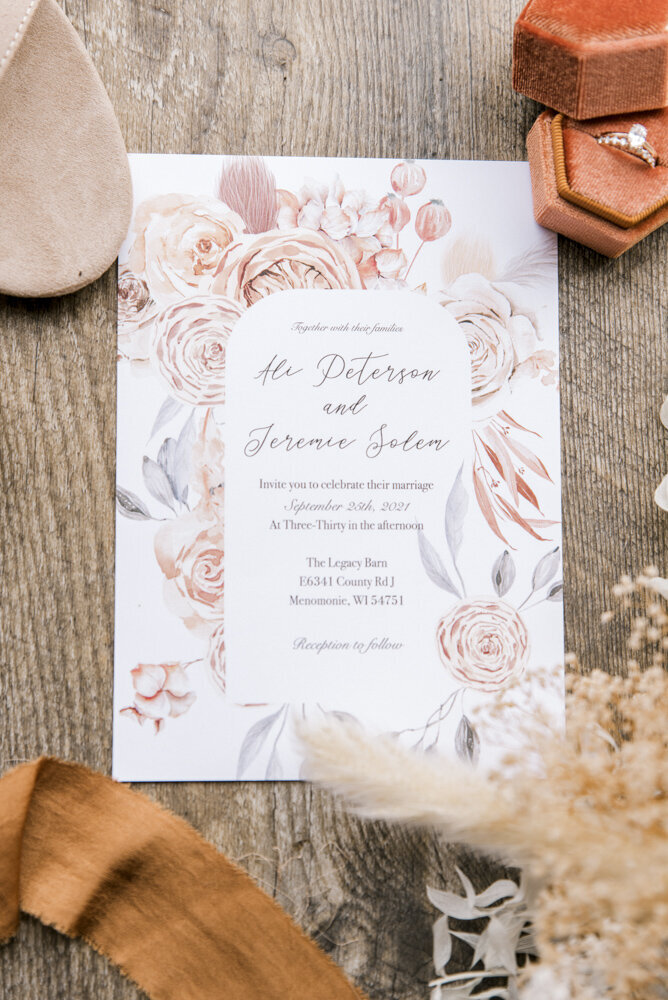 fall wedding invitation design