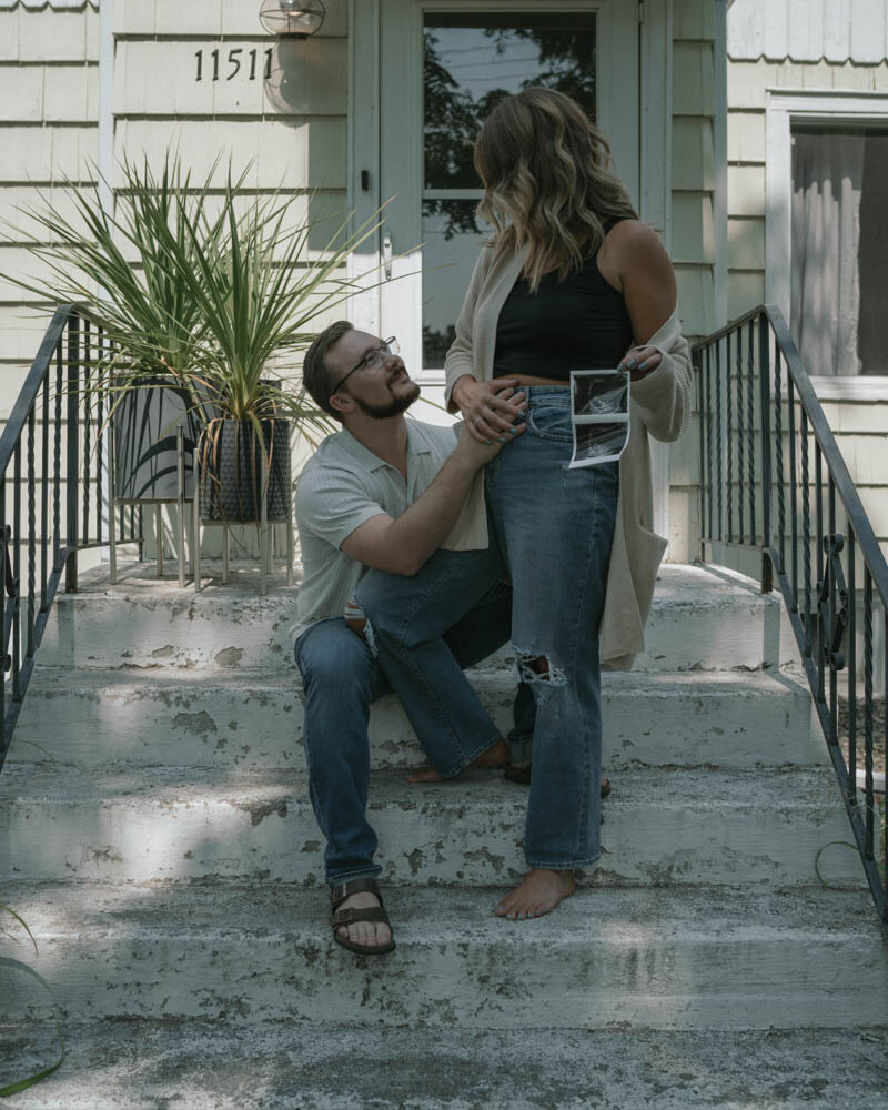 A cozy at-home maternity and couples session in Washington, capturing quiet, intimate moments filled with love and connection.