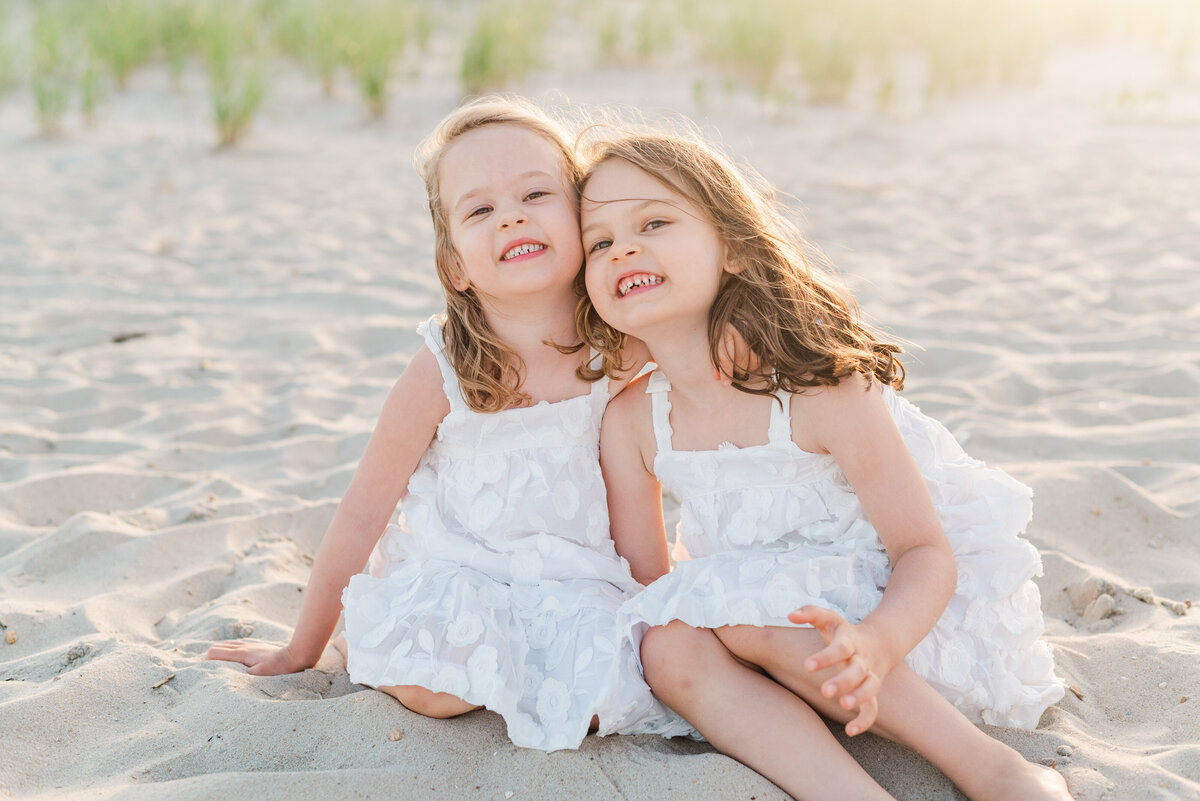 Sisters on beach