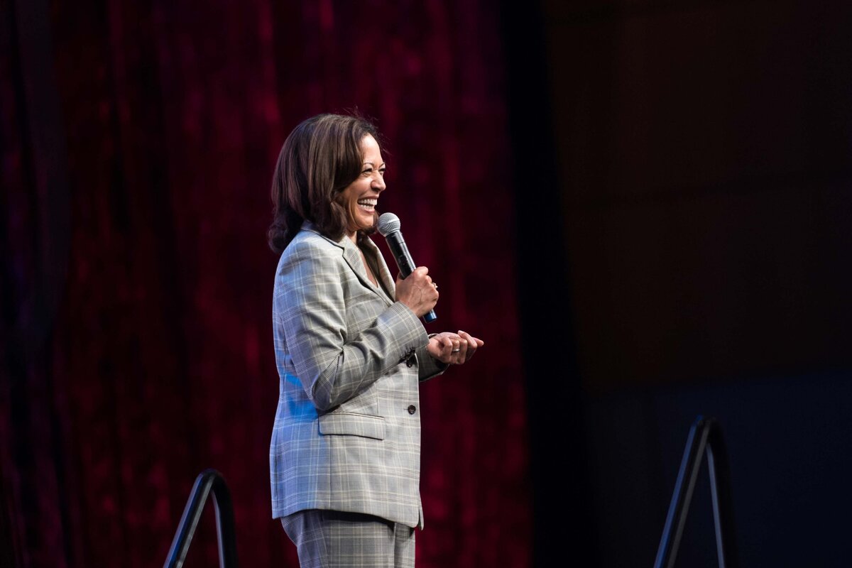 Kamala Harris speaking at UNIDOS Event at convention center in San Diego