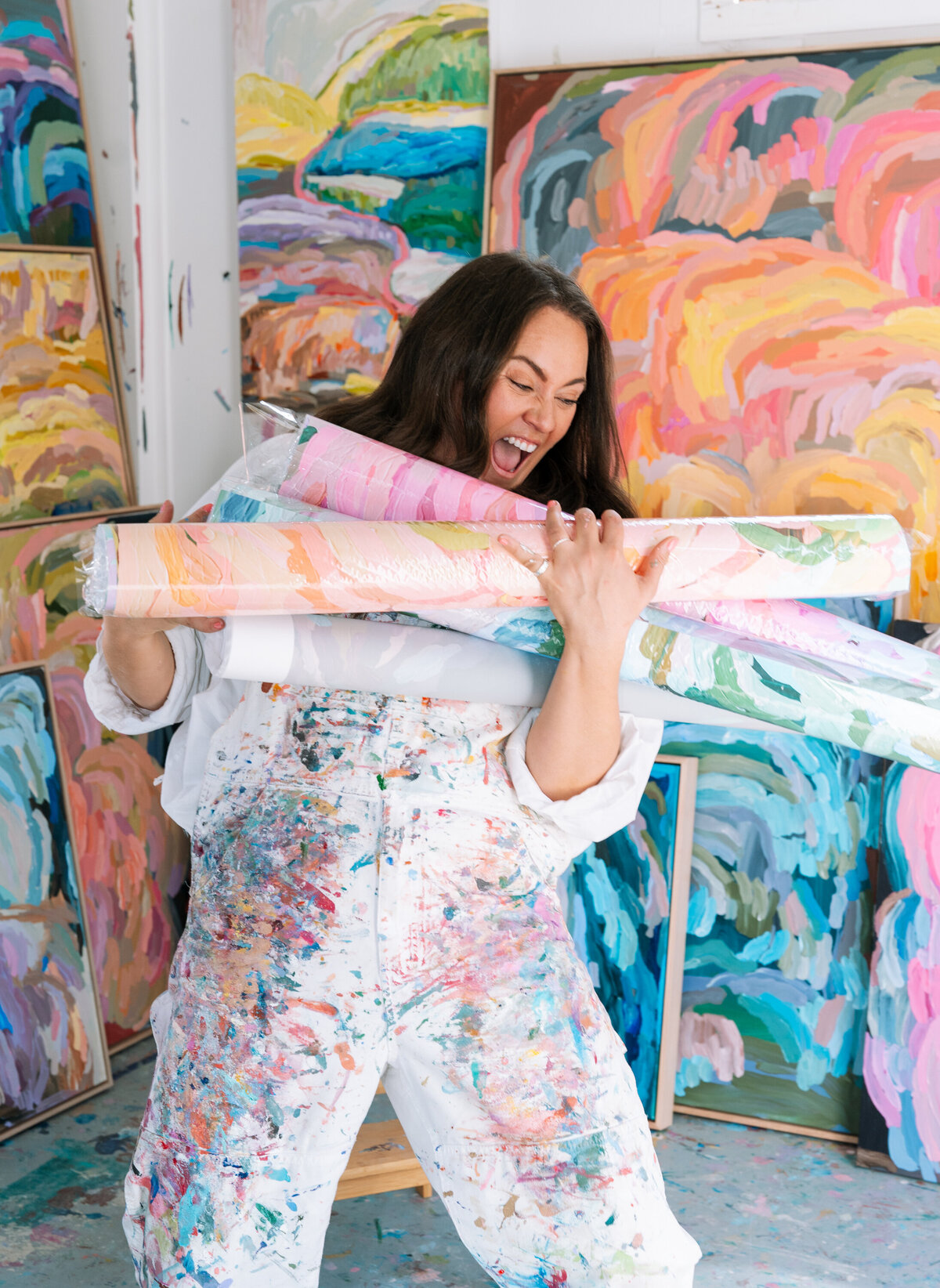 2024-08-21 Erin Reinboth Art | Surf Coast Australian Abstract Artist | Brand photoshoot with Bobby Dazzler Photography in Erin's studio at Ashmore Arts-24