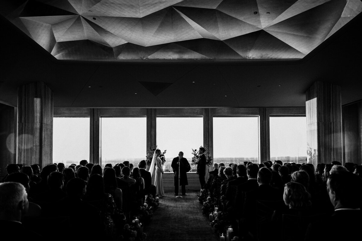 A ceremony at sunset at the Rainbow Room in NYC