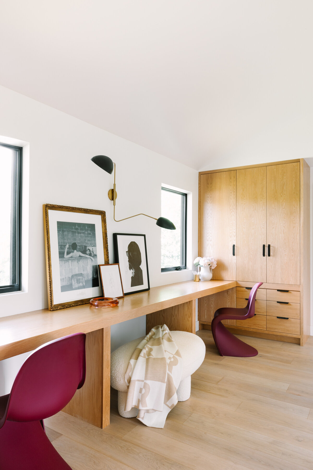Panton chair at a desk