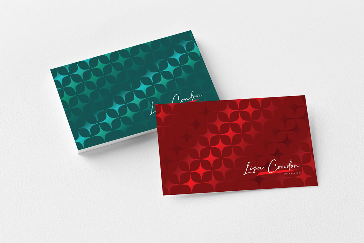 Custom business card design with star pattern
