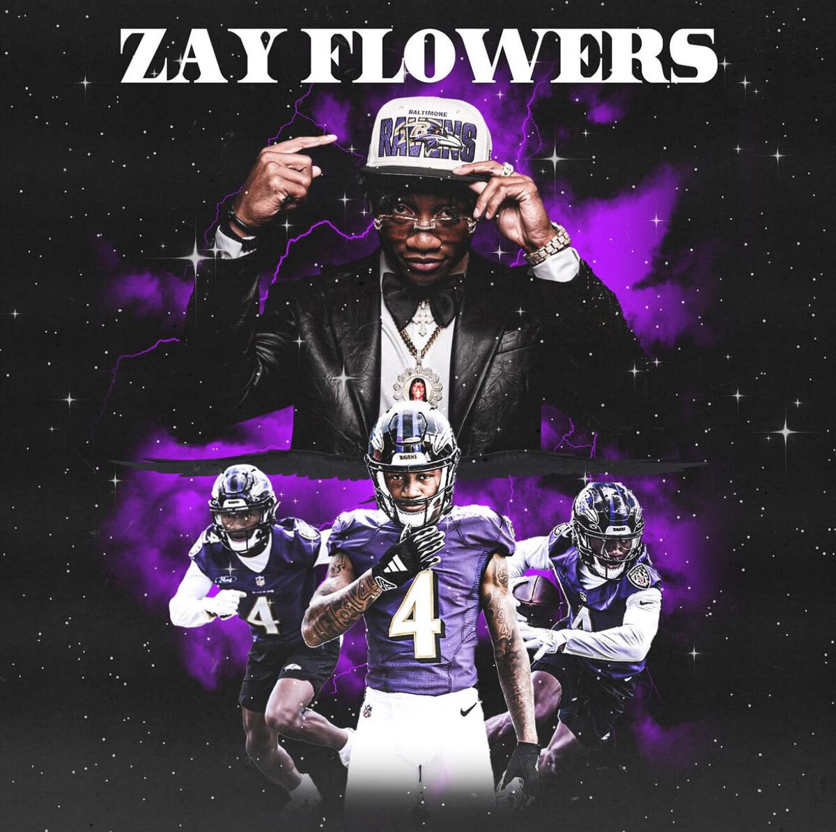 Baltimore Ravens Zay Flowers Graphic