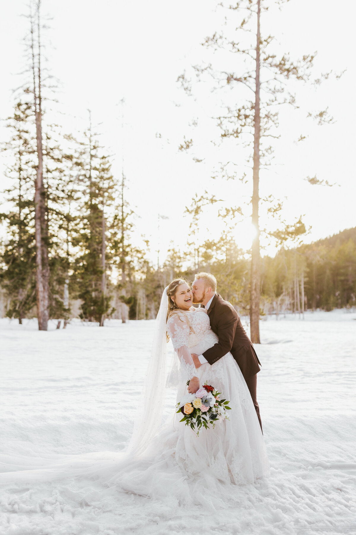 These bridal photos were so fun! This couple is a match made in heaven and their bridal photos in the pine trees of Emigration Canyon, Idaho was the perfect backdrop.