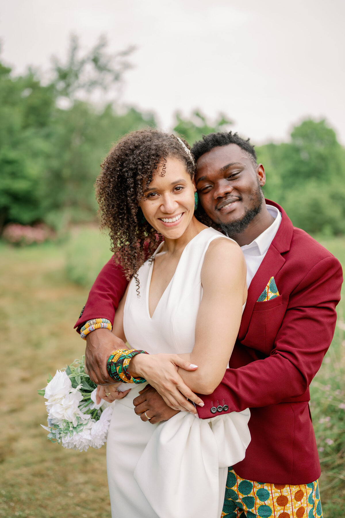 Bride and Groom at Pittsburgh Botanic Gardens