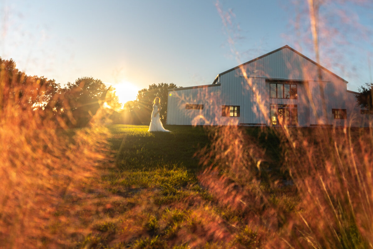 Fairytale bridal moment at luxury barn wedding venue