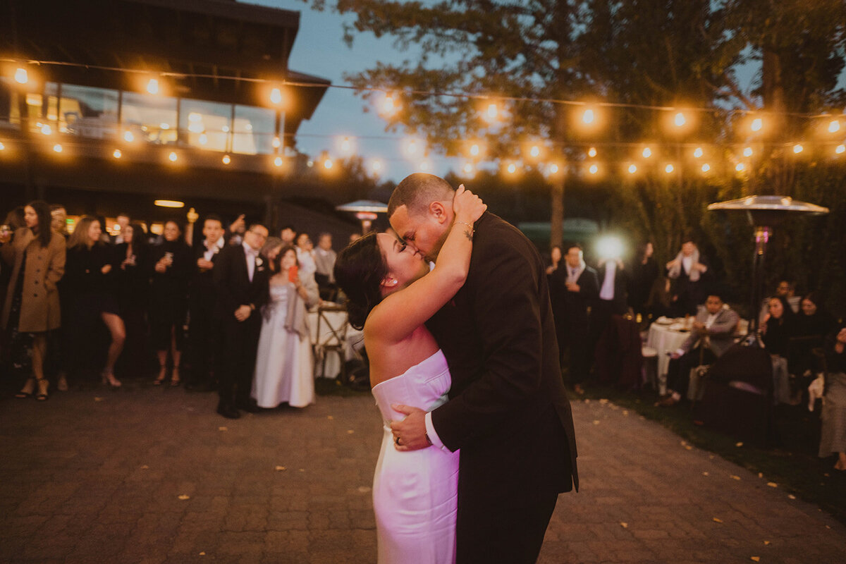 couple dances together on the Beacon Hill dance floor for their first dance