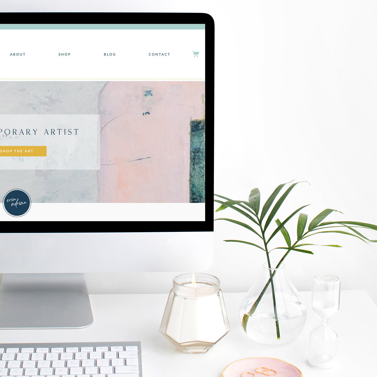 Embark on a visual journey with the artistic canvas project. This project, artfully designed by me, Heather Jones, a Showit Web Designer, resonates with Erin's identity as a painter, bringing the colors and strokes of her art to the digital canvas.