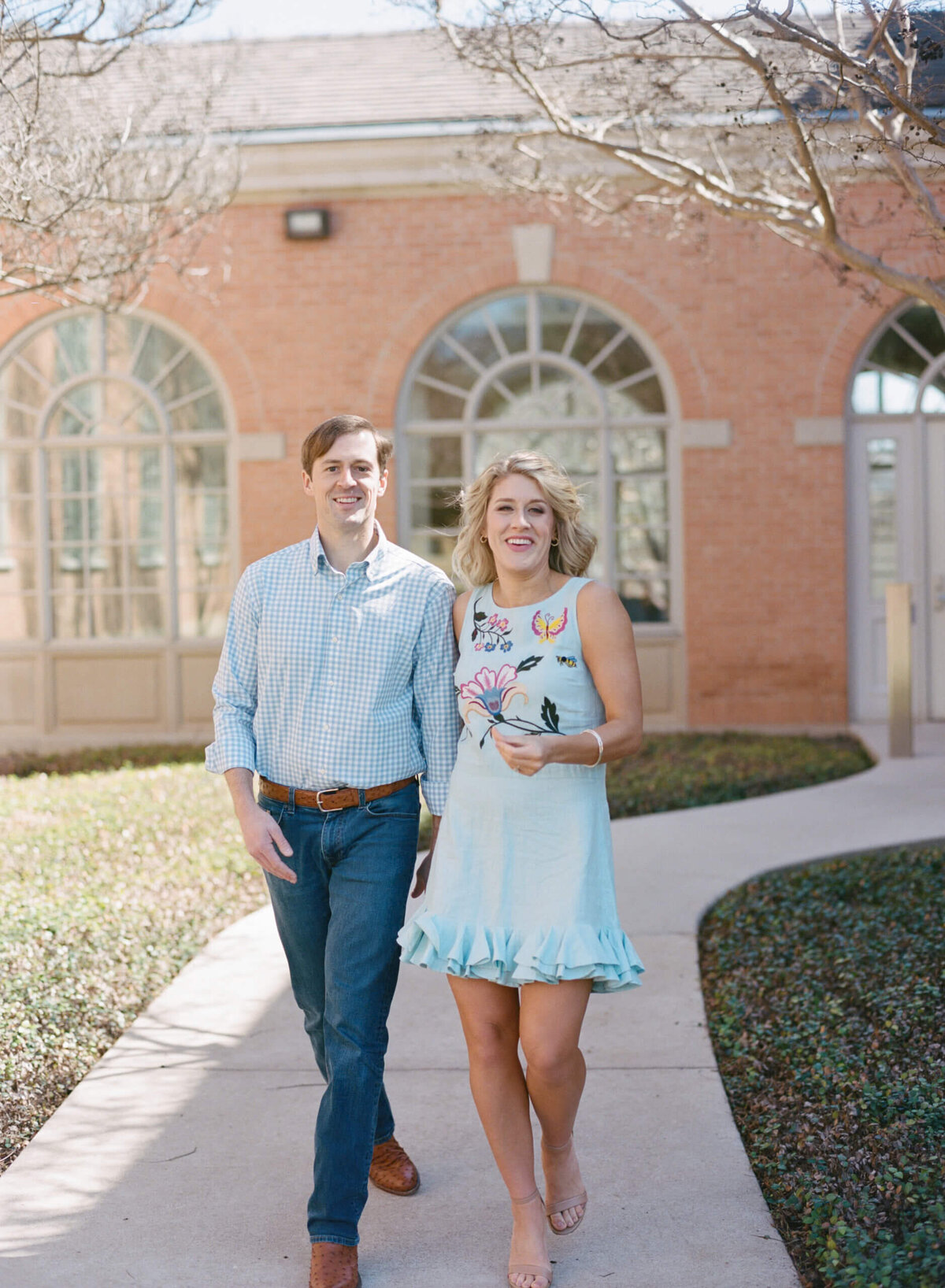 A wedding engagement session photo taken in Fort Worth Texas