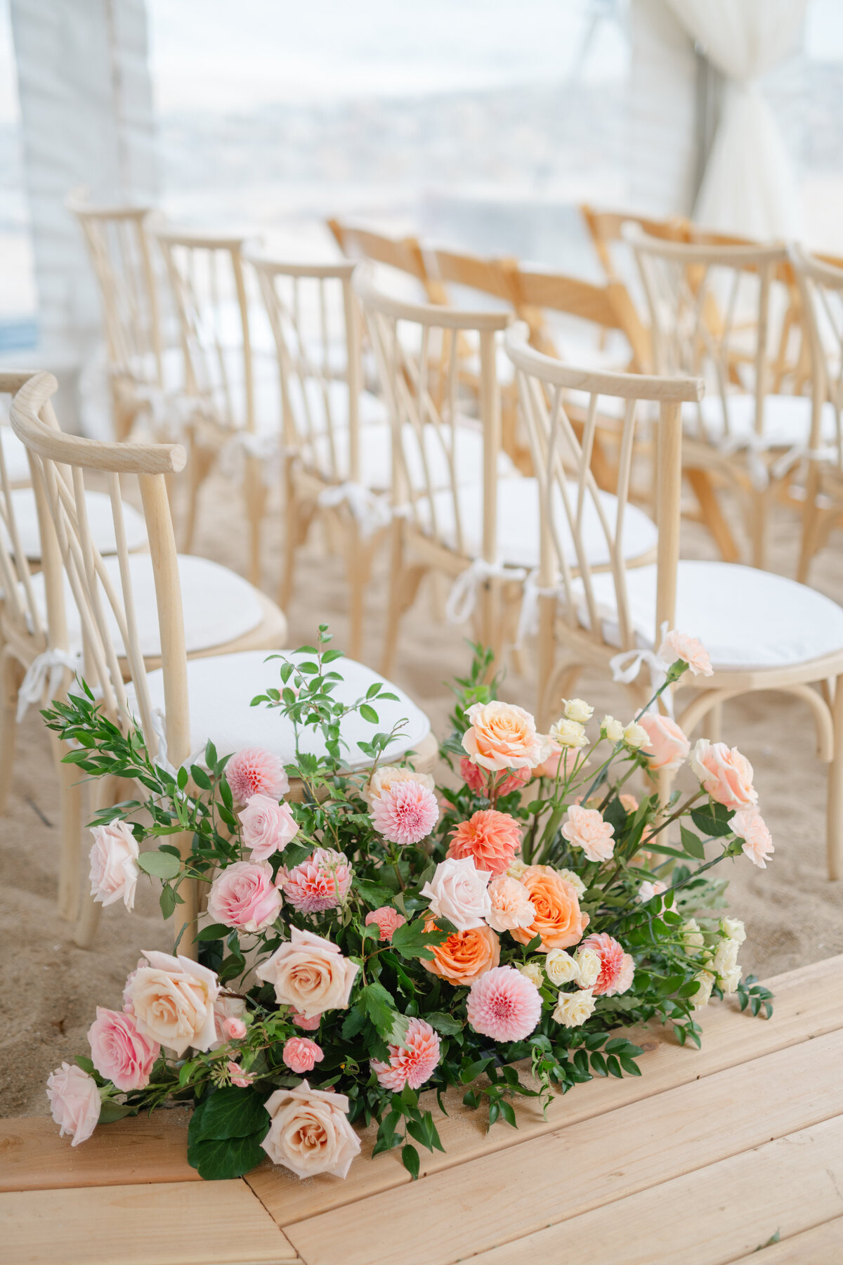 fun-classy-ceremony-aisle-florals