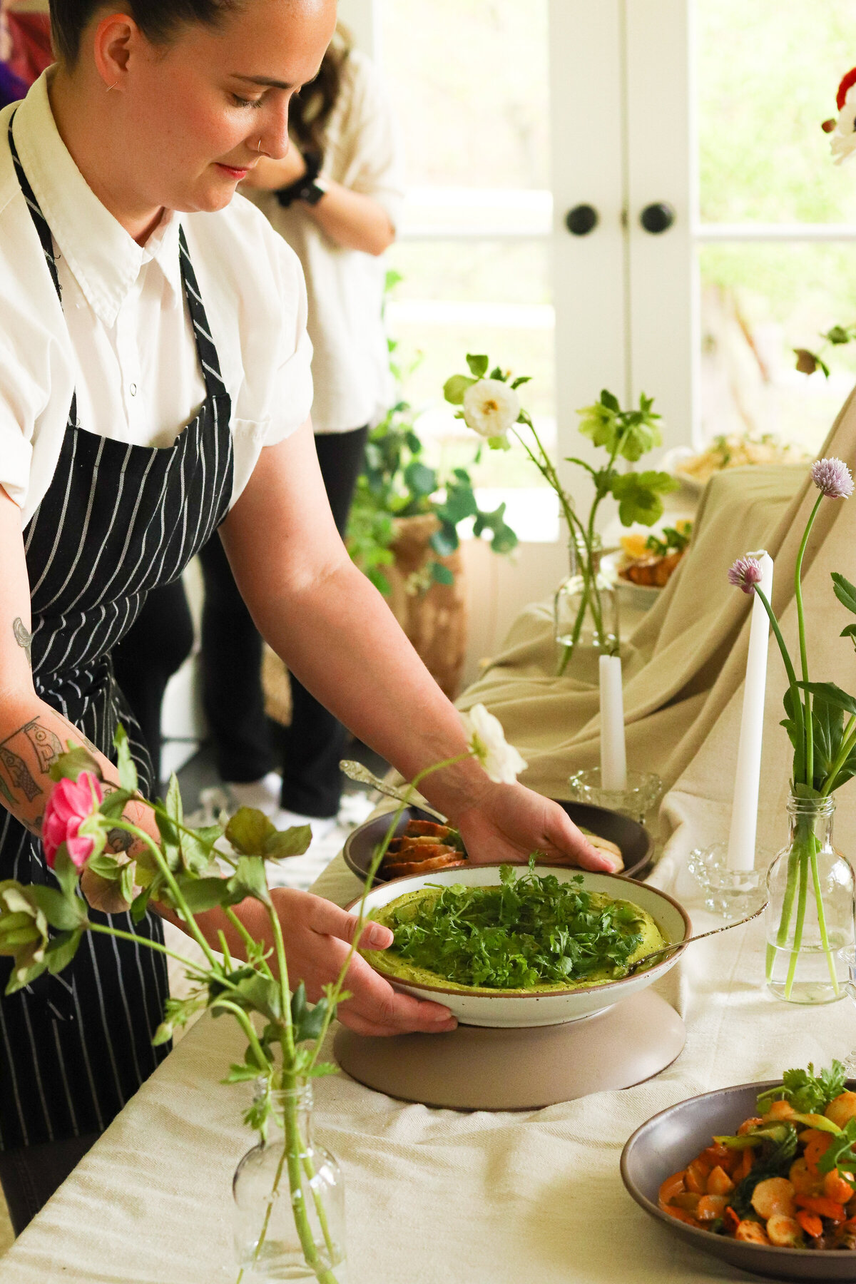 a chef making a salad