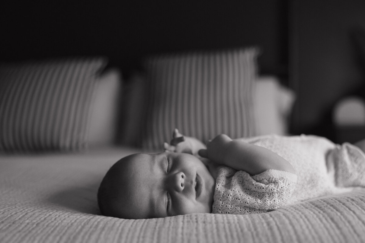Black and white Indianapolis newborn photography session