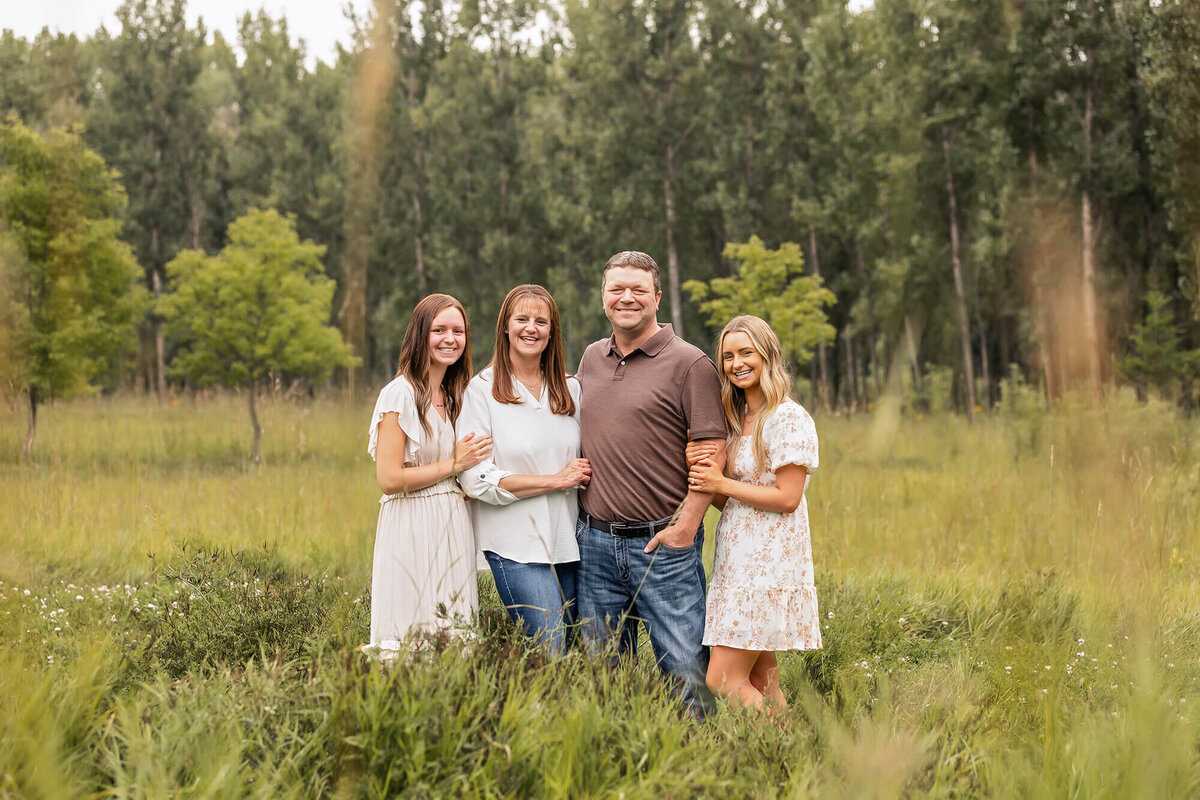 Outdoor family session in August.