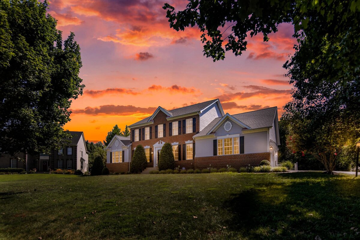 Maryland home for sale at sunset