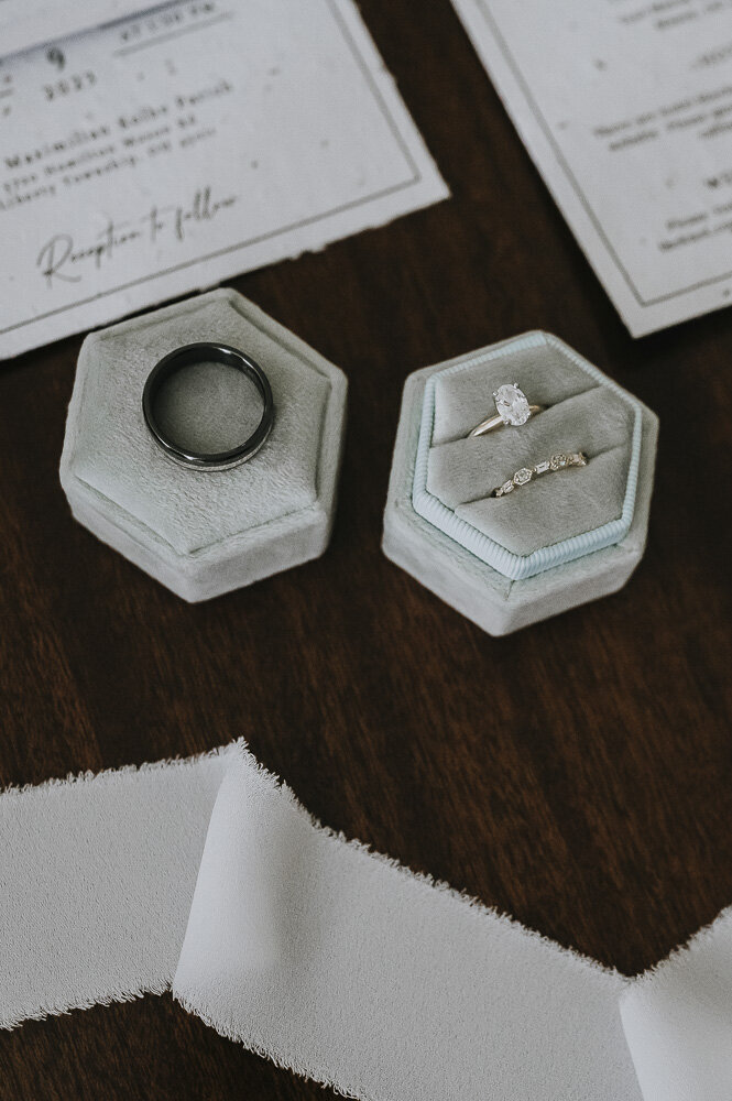 wedding rings in a ring box