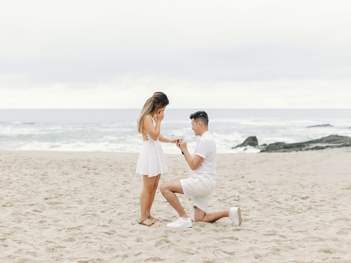 Intimate coastal proposal with ocean cliffs and Southern California scenery
