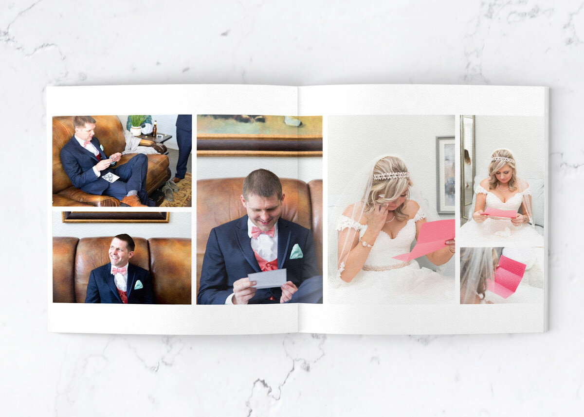 wedding album showing photos by Nashville wedding photographer, Liz Courtney