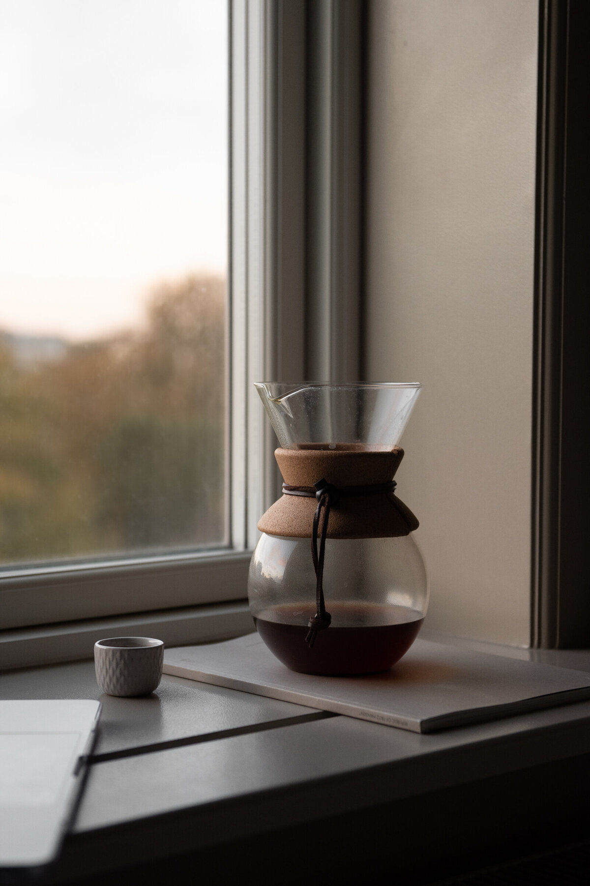 morning coffee by a window