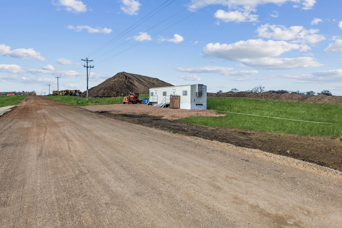 Temporary trailer at a Belle Plaine, MN construction site