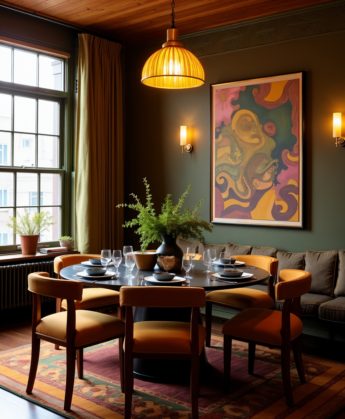 hunter green_dining room