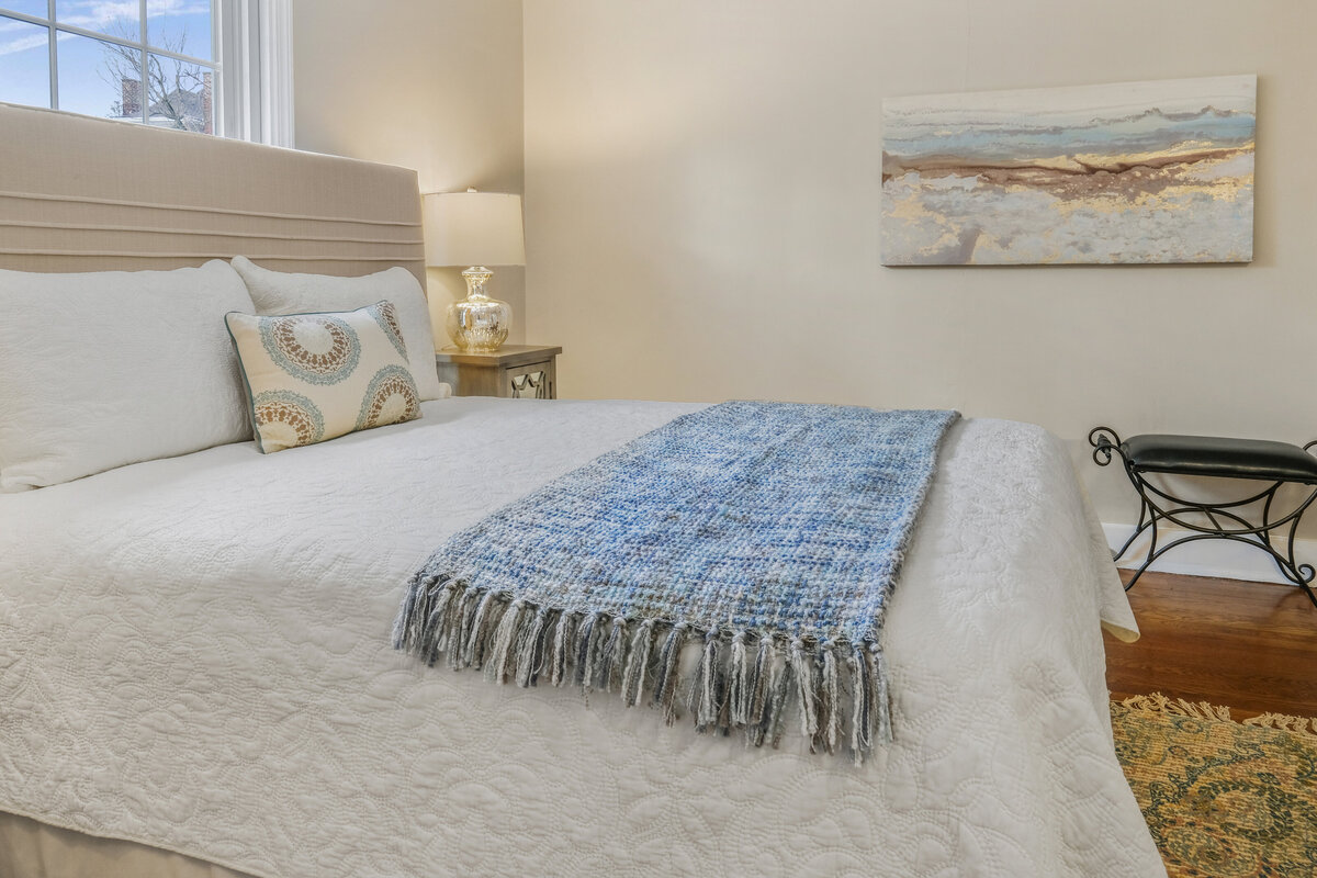 Close-up of decorative accents and neutral tones used in professional home staging