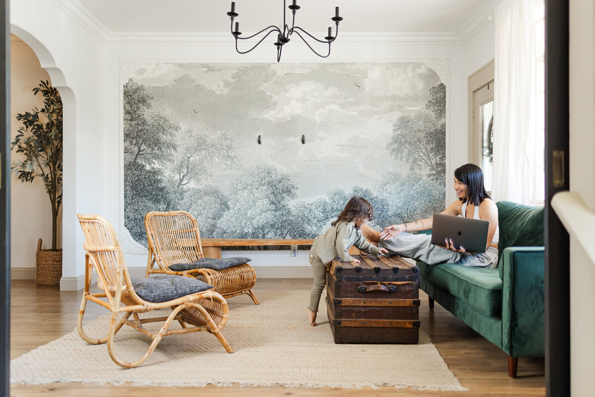 mother-daughter-living-room-working
