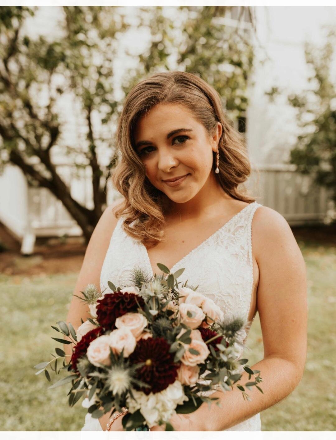 bride with flowers