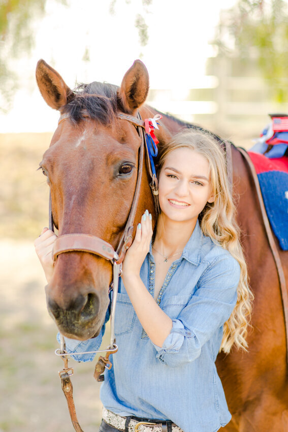 teen girl with horse