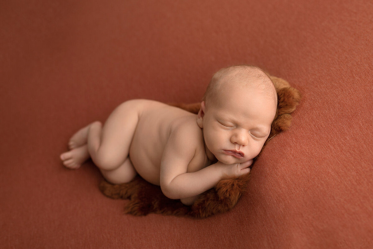 newborn photo of sleeping boy