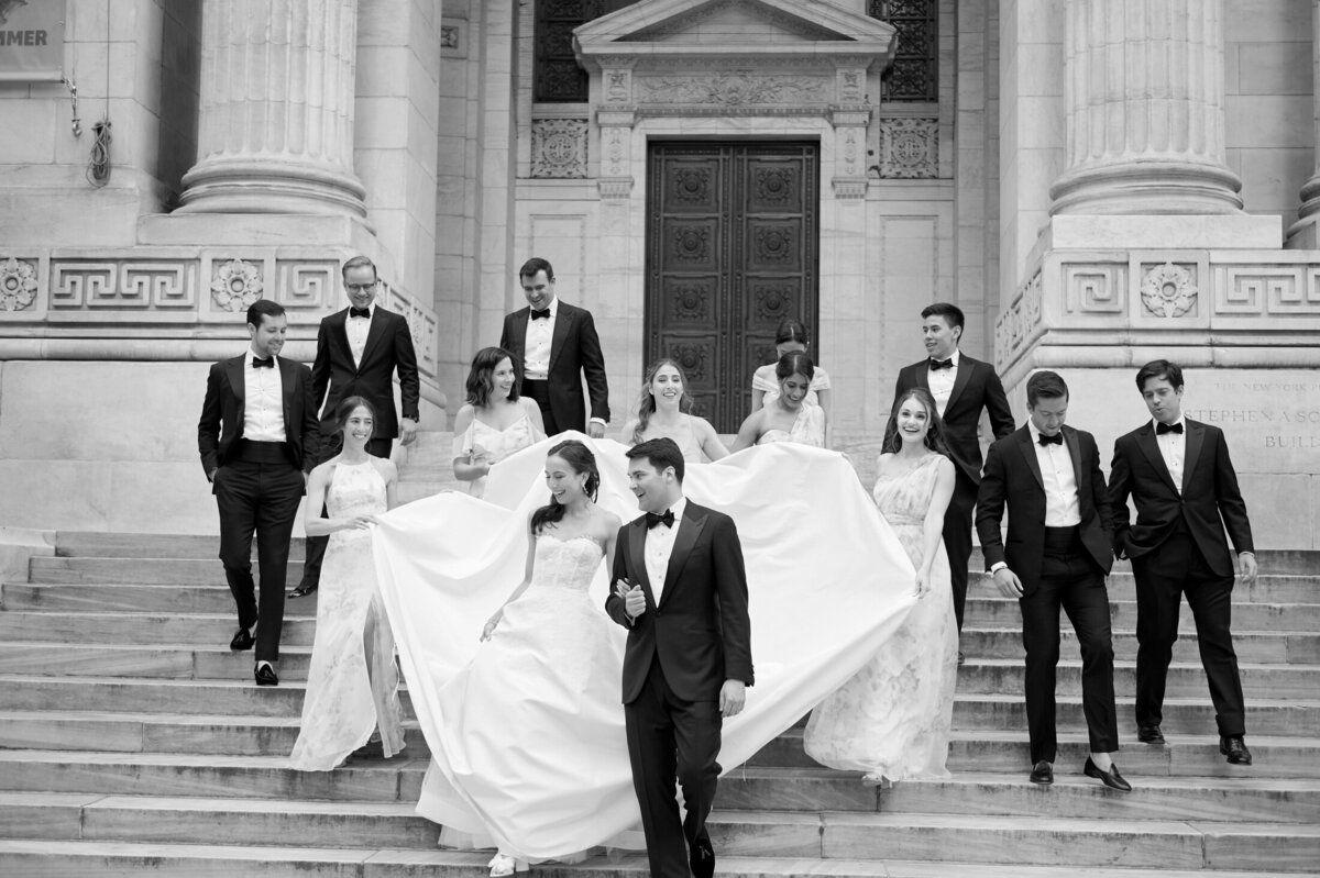 The photo was taken at the iconic New York Public Library in New York City by photographer Shawn Connell.