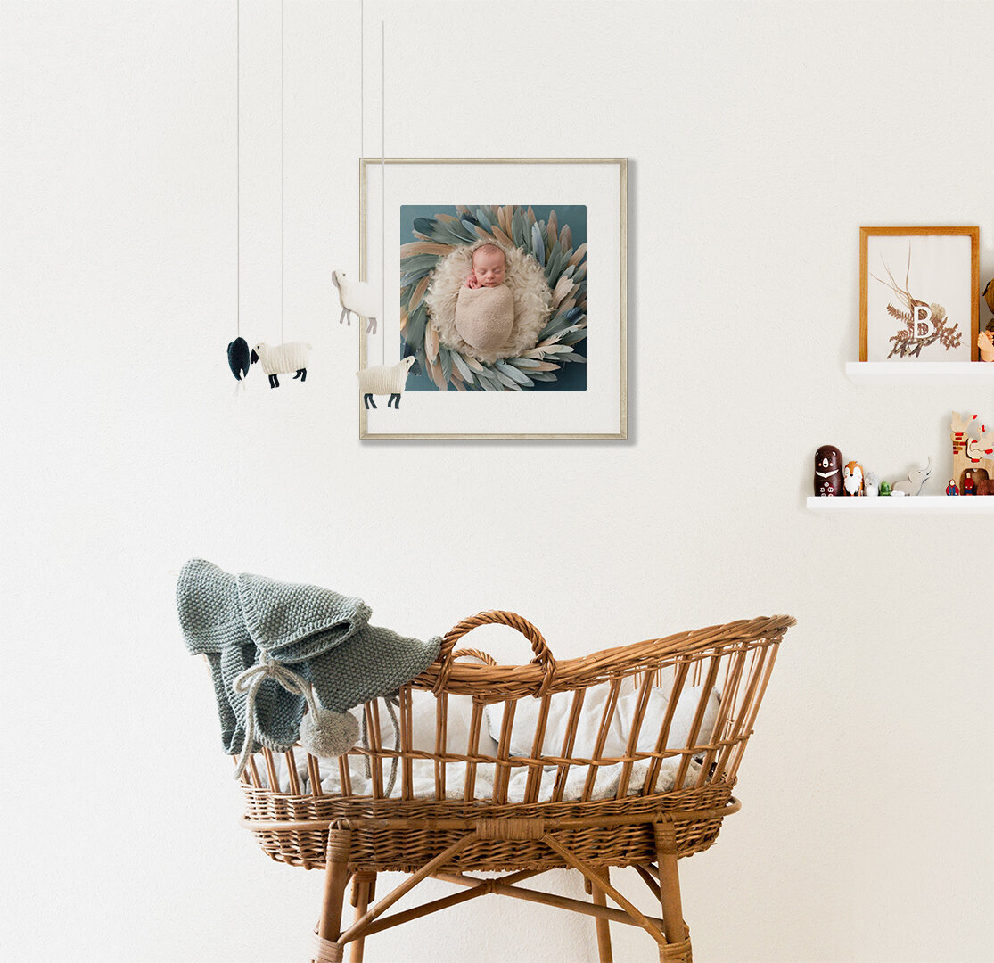 Newborn photography in wall art located in Houston