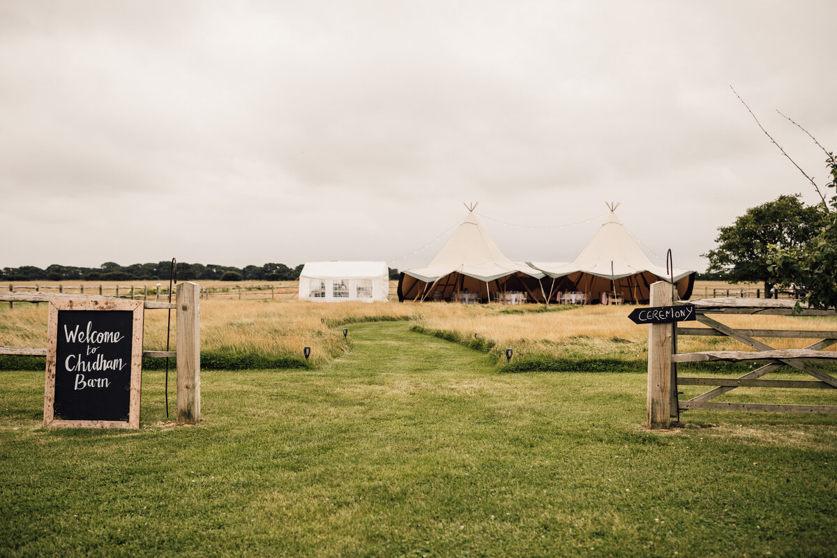 Tented wedding in UK countryside