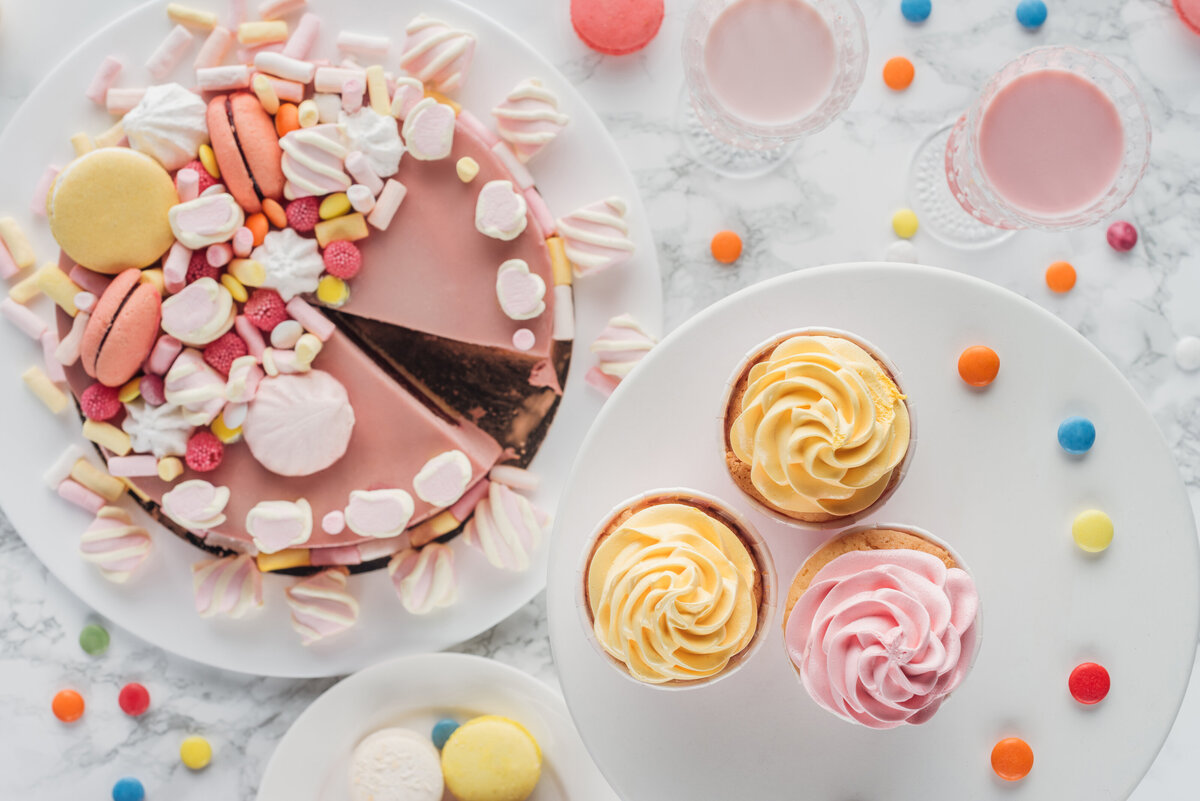 top-view-of-birthday-cake-with-marshmallows-cupca-2024-11-17-20-56-32-utc