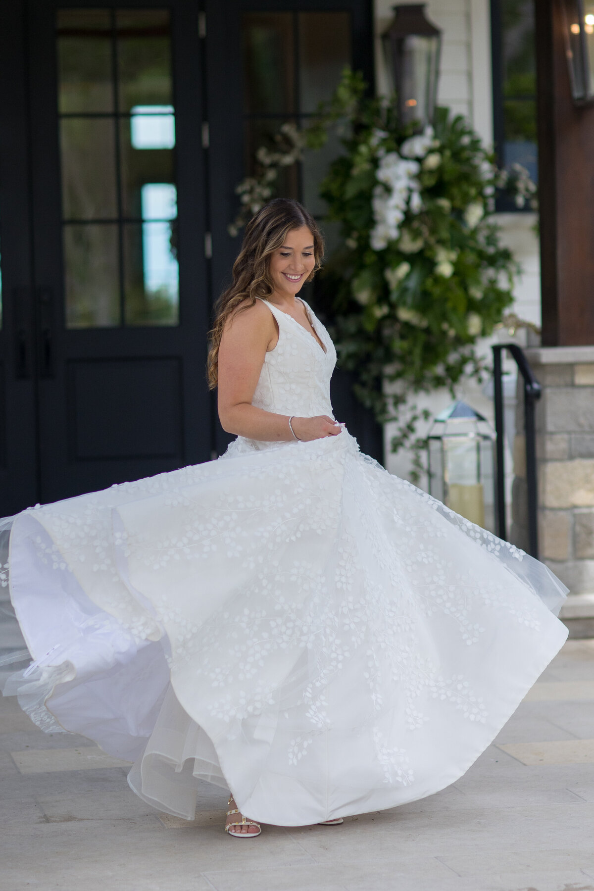 Bride Twirling Dress at Forbes Farm St Simons Island