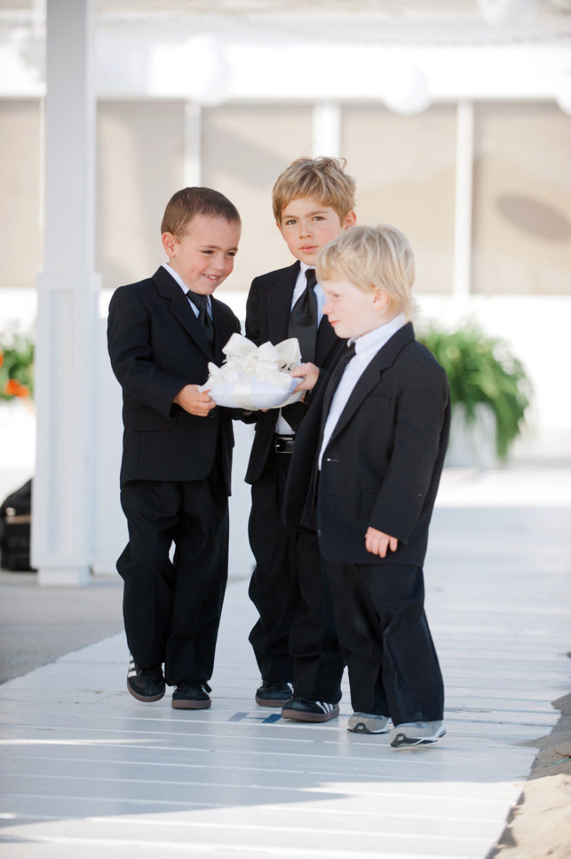 3 ring bearers with 1 ring pillow