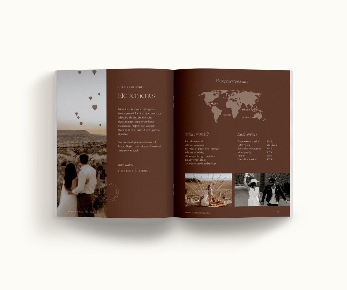 Classy Showit template for photographers Wild Willow 8