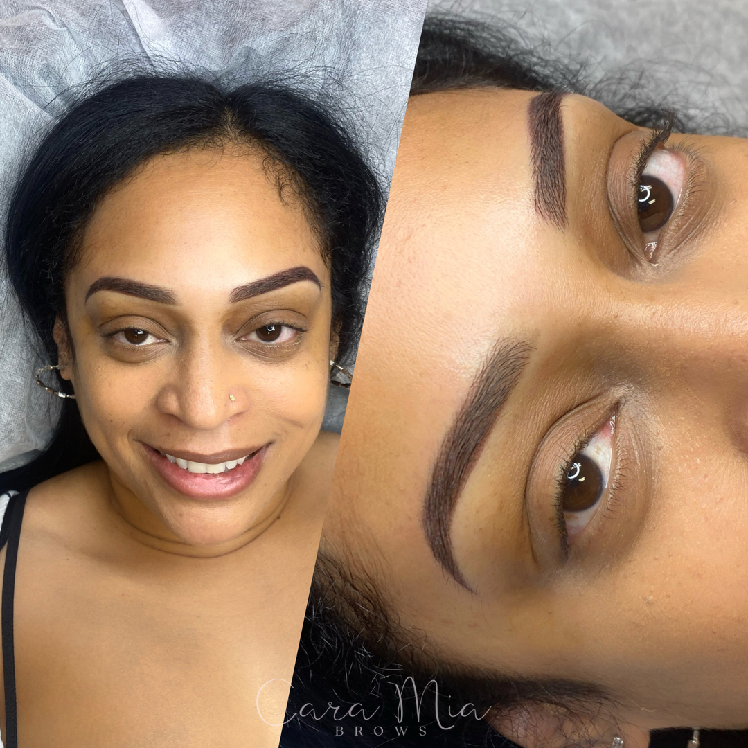 Ombre Powder Brows before and after