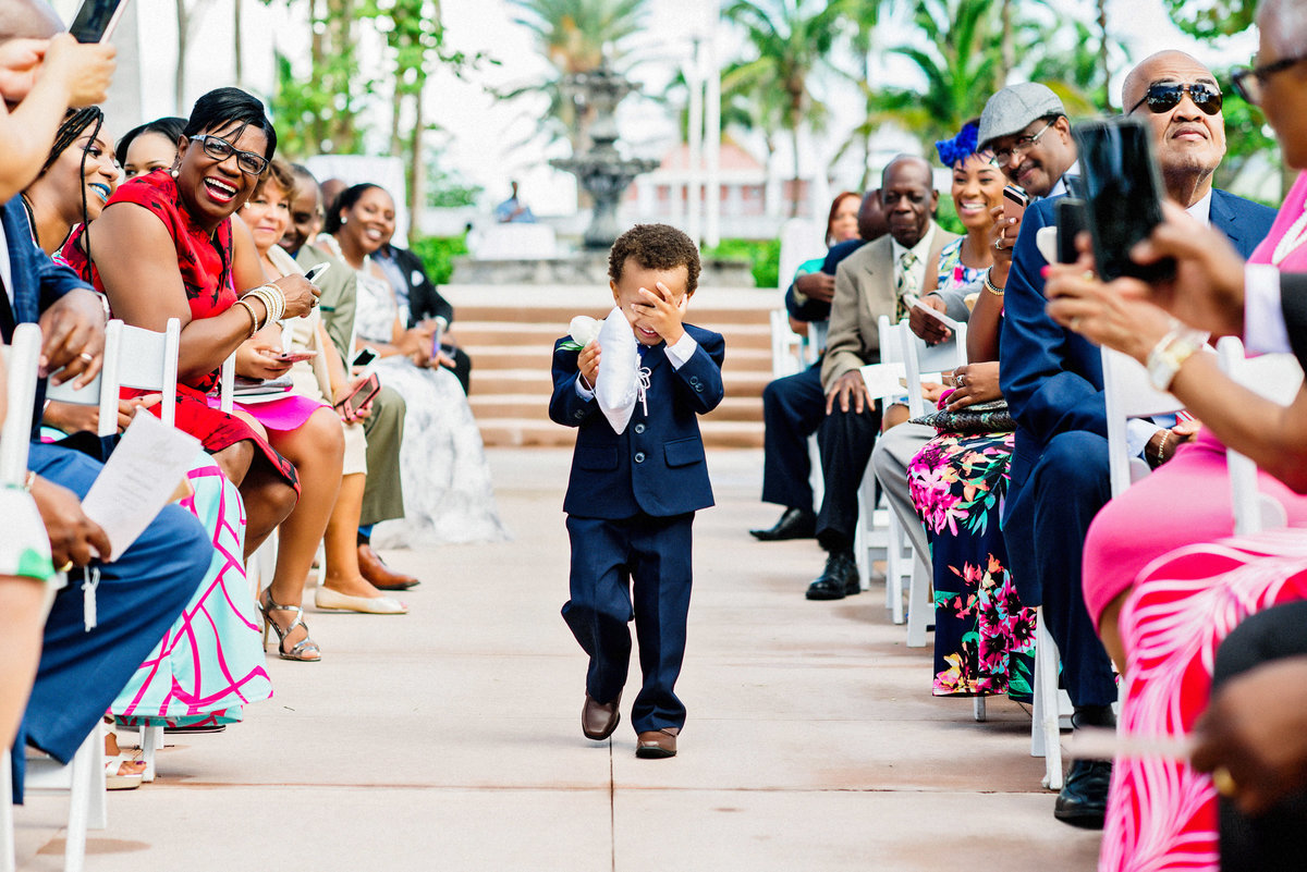 Shy ring bearer Bahamas photographer Lyndah wells