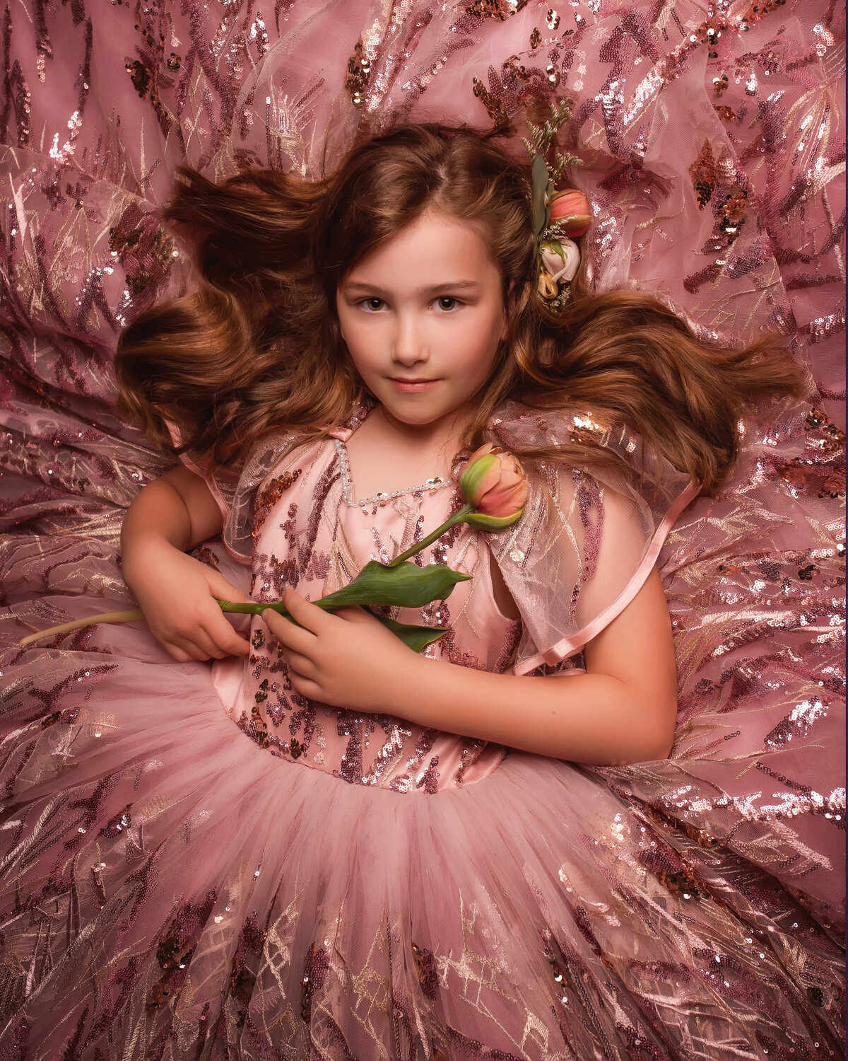 Beautiful child wearing pink dress