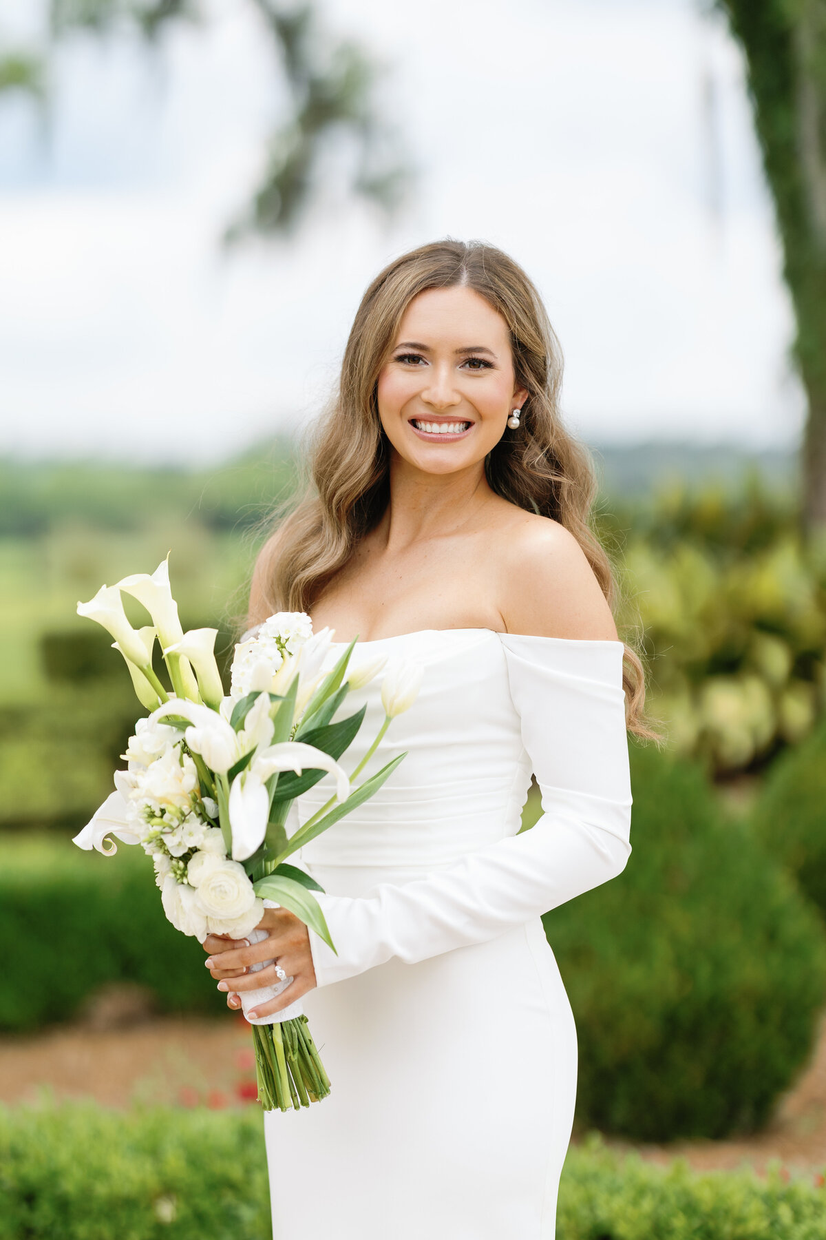 Portrait of a happy bride at South Wind Plantation