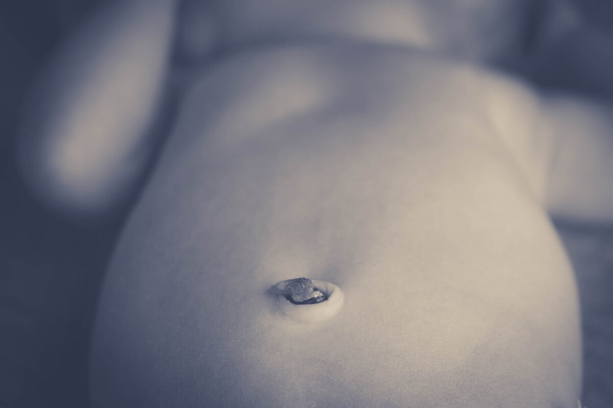 Details of a newborn baby's belly button